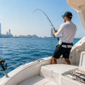 4-hour Private Luxury Yacht “”deep Sea”” Fishing Experience in Dubai | Dubai Travel Tours 4-hour Private Luxury Yacht ""deep Sea"" Fishing Experience at Aqua plus yacht rentals