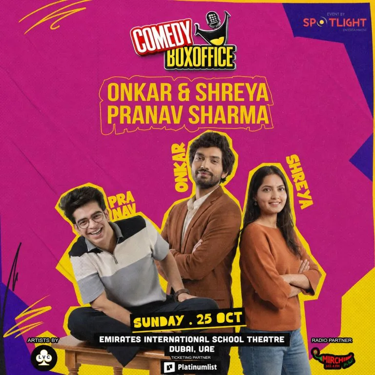 Comedy Box Office By Onkar, Shreya, and Pranav Sharma in Dubai – Comedy Events Comedy Box Office By Onkar