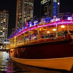Luxury Dhow Dinner Cruise: Dubai Marina Buffet & Dance Show at FALCON OASIS