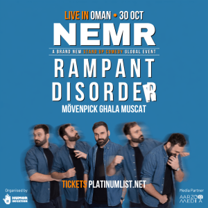 NEMR: Rampant Disorder Stand Up Comedy Show in Muscat – Shows and Theatrical Plays NEMR: Rampant Disorder Stand Up Comedy Show in Muscat Shows and Theatrical Plays