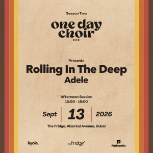 One Day Choir DXB Presents ‘Rolling in The Deep’ – Afternoon Session in Dubai – Workshops One Day Choir DXB Presents 'Rolling in The Deep' - Afternoon Session in Dubai Workshops