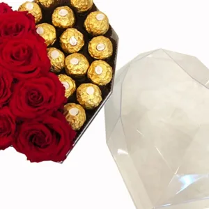 Roses With Ferrero Chocolates in Dubai | Dubai Travel Tours Roses With Ferrero Chocolates at Fikra W Hadiya
