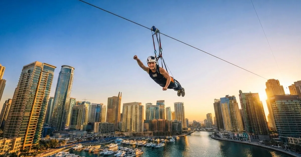 Xline Dubai Marina: World’s Longest Zipline Experience For One Adult in National Deal | Dubai Travel Tours National Deal